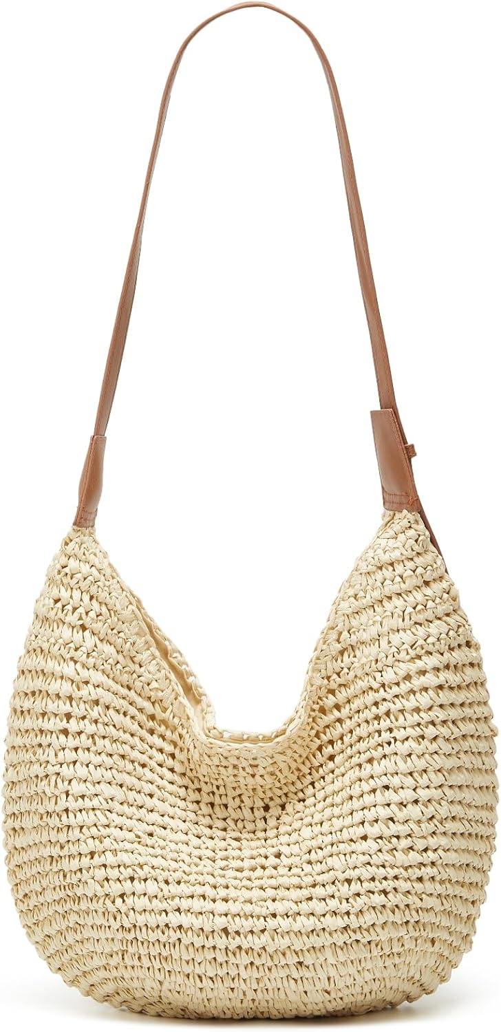 2025 Summer Straw Crossbody Bag Women Casual Handmade Woven Bag Fashion Beach Tote Large Handbag Rattan Dumpling Purse - Image 8