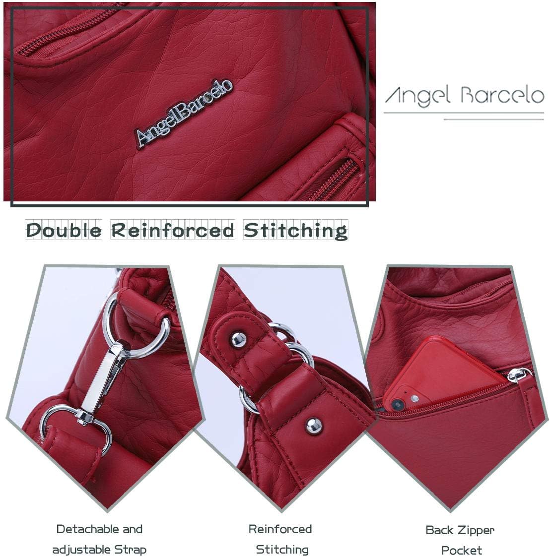 Angel Barcelo Purses for Women Soft PU Leather Shoulder Bag Crossbody Purse and Handbags - Image 4