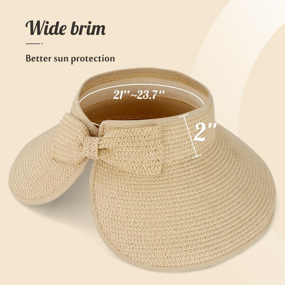 Bamboo Purse Women's Natural Tote Straw Purse Foldable Straw Sun Visor Hats for Women, Beach Bamboo Bag Summer Outdoor - Image 5