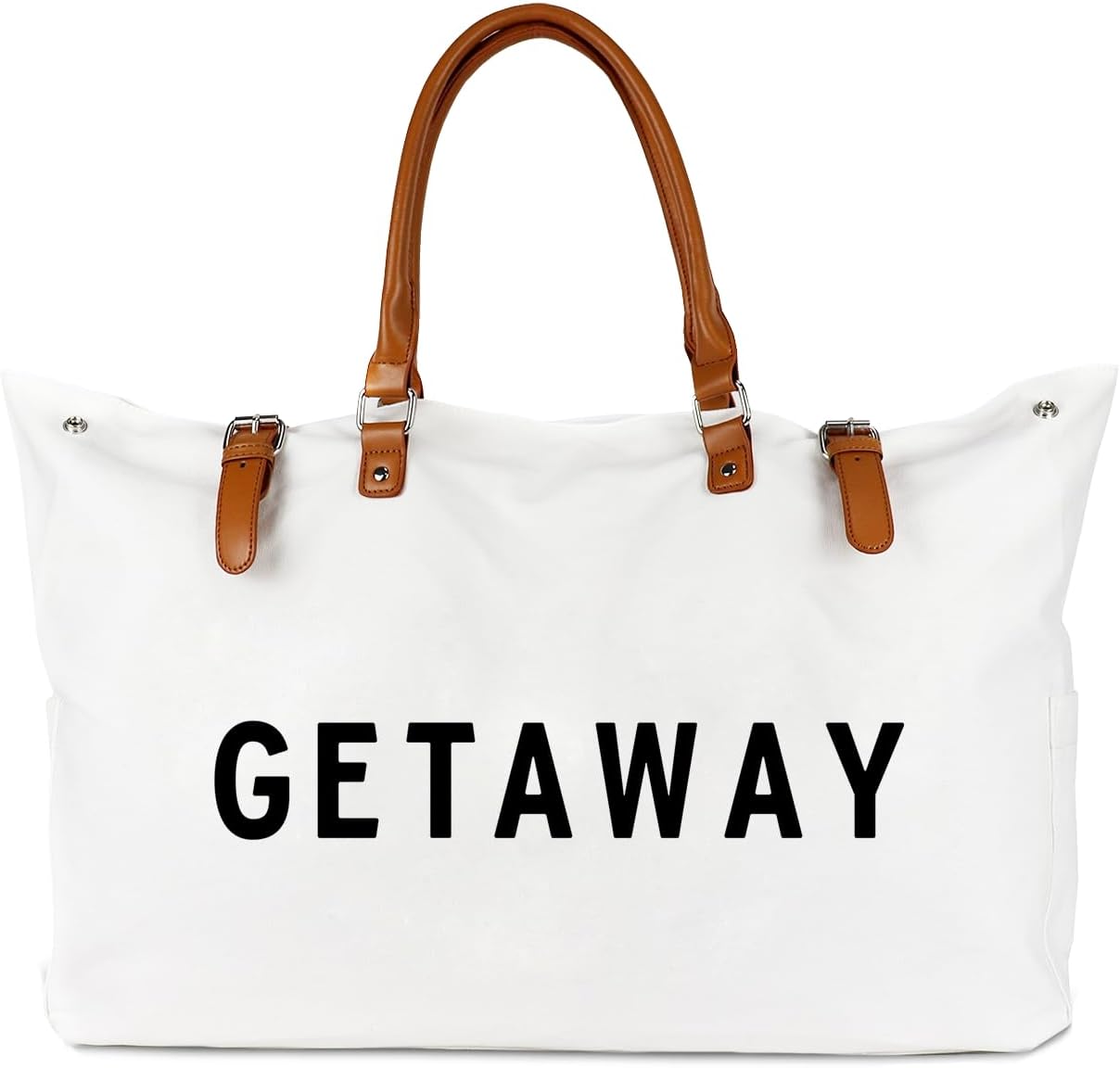 Beach Bag with Vegan Leather Handle, Extra Large Beach Bag for Women Waterproof Sandproof, White - Image 14