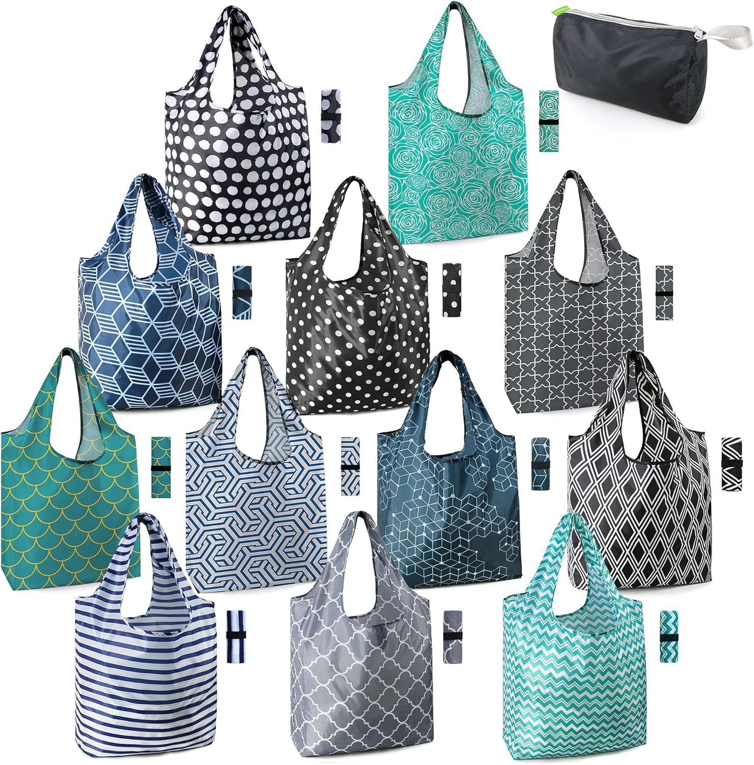 BeeGreen Reusable Grocery Bags Shopping Bags for Women Ocean Animals i##e##s: Sea Turtle ^^ Lovers Gifts ^^ Bulk 6 Pack ^^ 50LBS ^^ X-Large ^^ Shells ^^ Seal ^^ Mermaid Scale ^^ Whale :i##e##s - Image 22