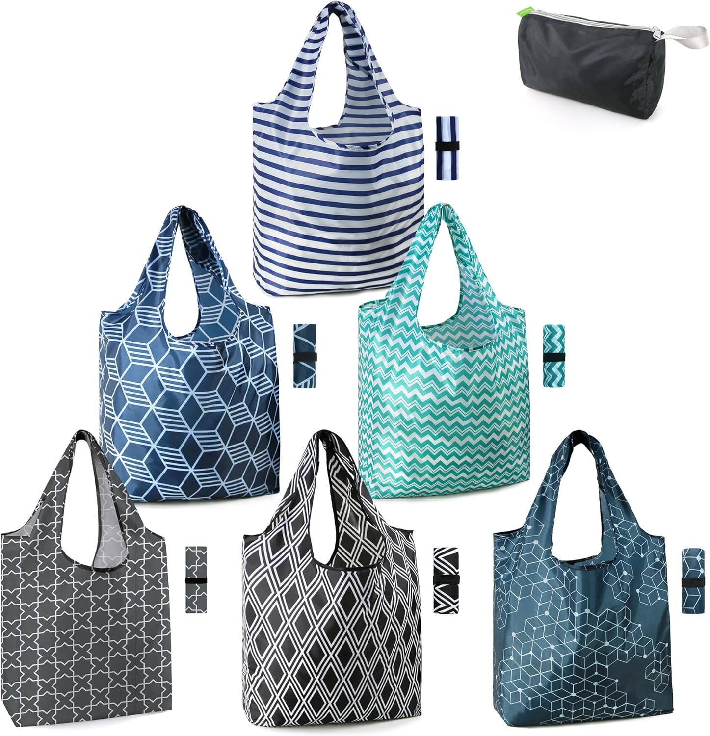 BeeGreen Reusable Grocery Bags Shopping Bags for Women Ocean Animals i##e##s: Sea Turtle ^^ Lovers Gifts ^^ Bulk 6 Pack ^^ 50LBS ^^ X-Large ^^ Shells ^^ Seal ^^ Mermaid Scale ^^ Whale :i##e##s - Image 50