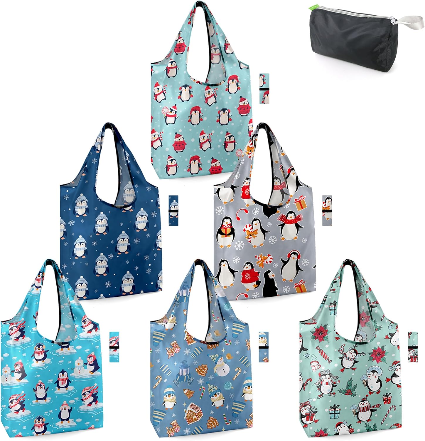 BeeGreen Reusable Grocery Bags Shopping Bags for Women Ocean Animals i##e##s: Sea Turtle ^^ Lovers Gifts ^^ Bulk 6 Pack ^^ 50LBS ^^ X-Large ^^ Shells ^^ Seal ^^ Mermaid Scale ^^ Whale :i##e##s - Image 14