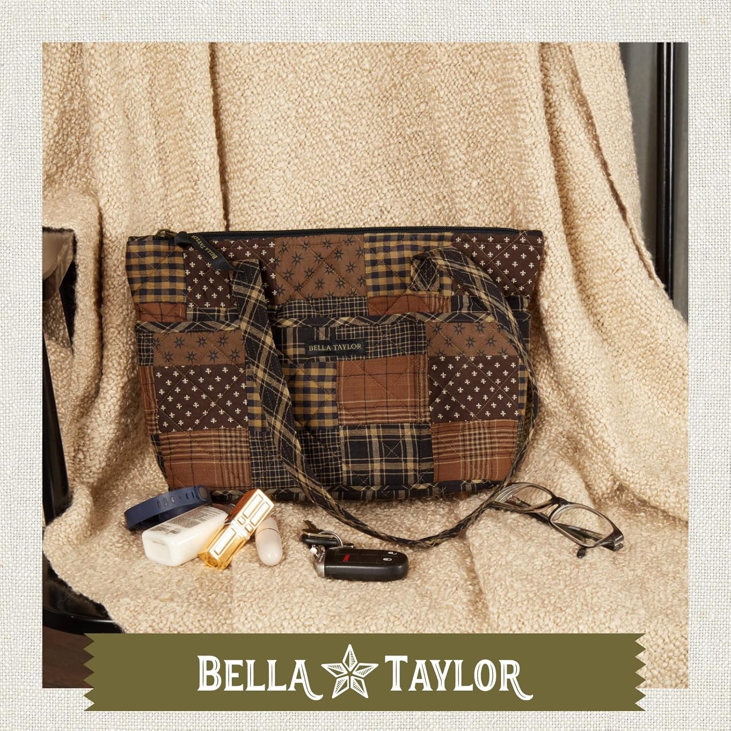 Bella Taylor Small Tote | Lightweight Quilted Fabric Purses for Women - Image 2