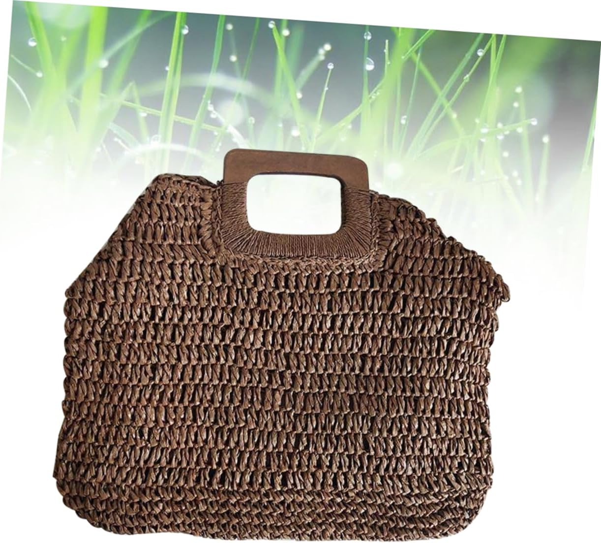 BESTYASH Women Vintage Straw Woven Handbag Khaki Summer Beach Tote with Handle Capacity Straw Beach Bag for - Image 4