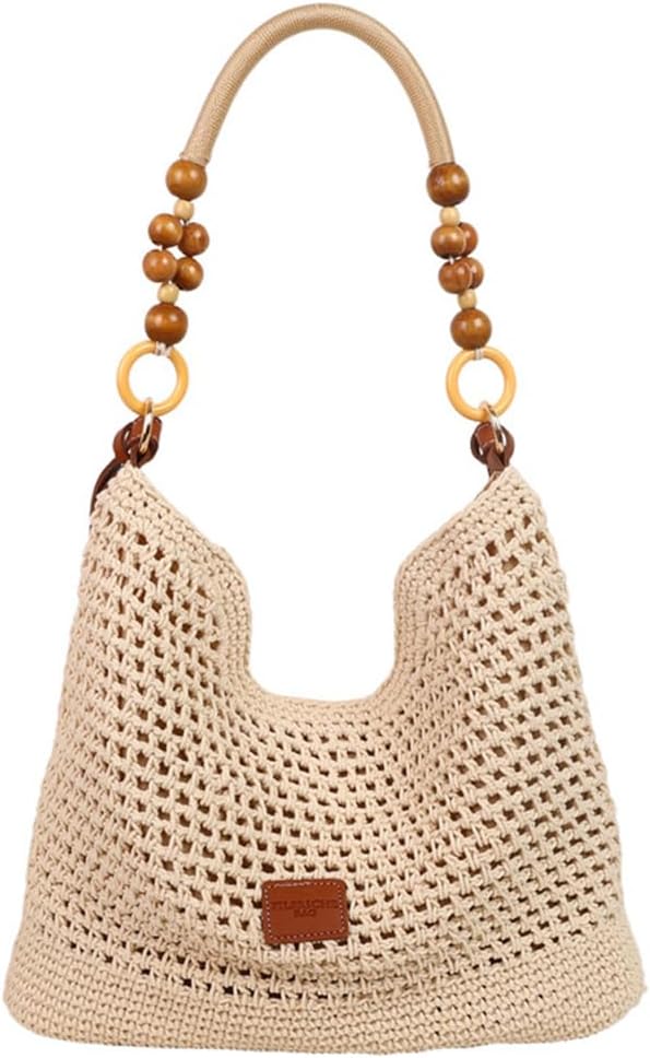 Bohemia Woven Straw Bag for Women Macrame Shoulder Tote Bags Crossbody Purses Summer Beach Top-Handle Bag for Travel Shopping - Image 10