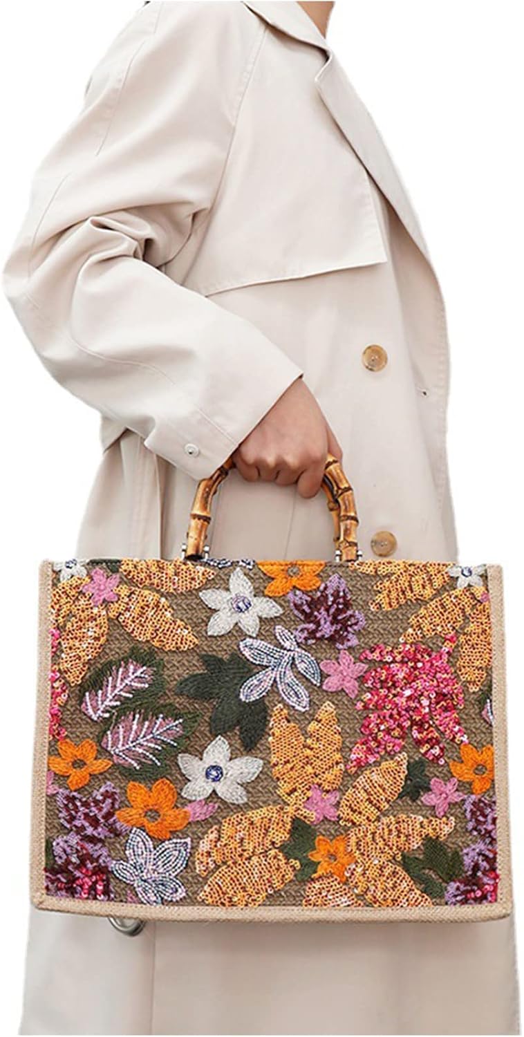 Bohemian Handbag Tote Bag Shoulder Bag Beach Bag for Women - Image 5