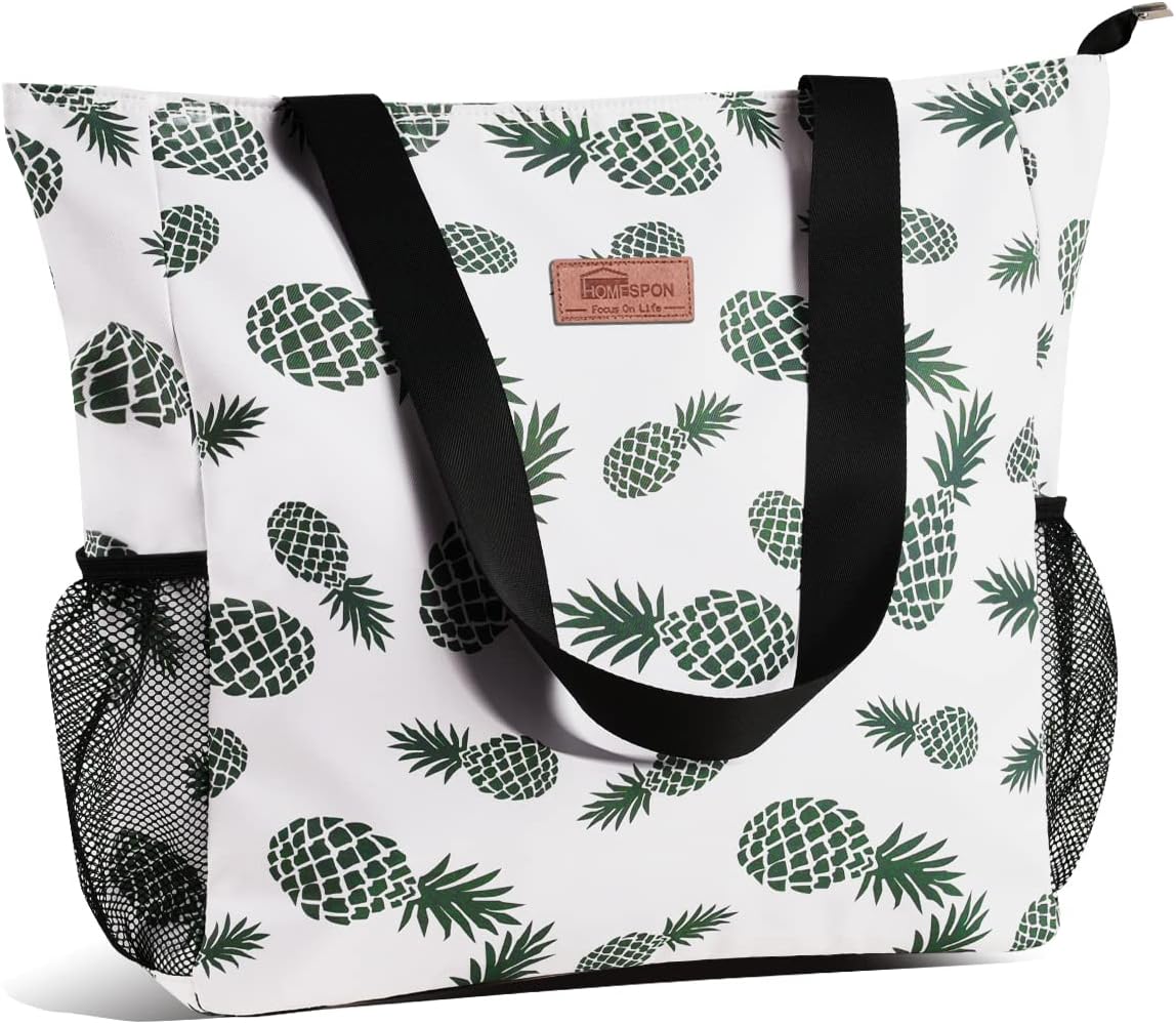 Buringer Large Waterproof Beach Bag for Women Sandproof Tote Bag with Zipper and Pockets Pool Bag for Travel Gym Vacation - Image 9