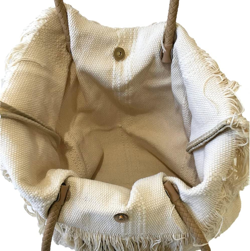 Fashion Culture Summer Vibes Embroidered Canvas Beach Tote Bag - Image 3