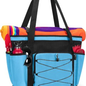 Fasrom Large Mesh Beach Bag with Zipper Bottom, Oversized Beach Bag Tote with Wet & Dry Separation for Pool or Beach Travel