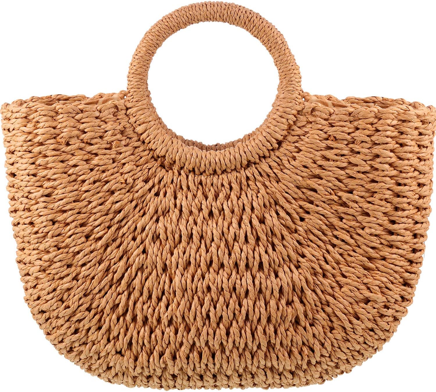 Frienda Straw Tote Bag Summer Beach Bag Handmade Straw Rattan Woven Handbag for Women Travel - Image 9