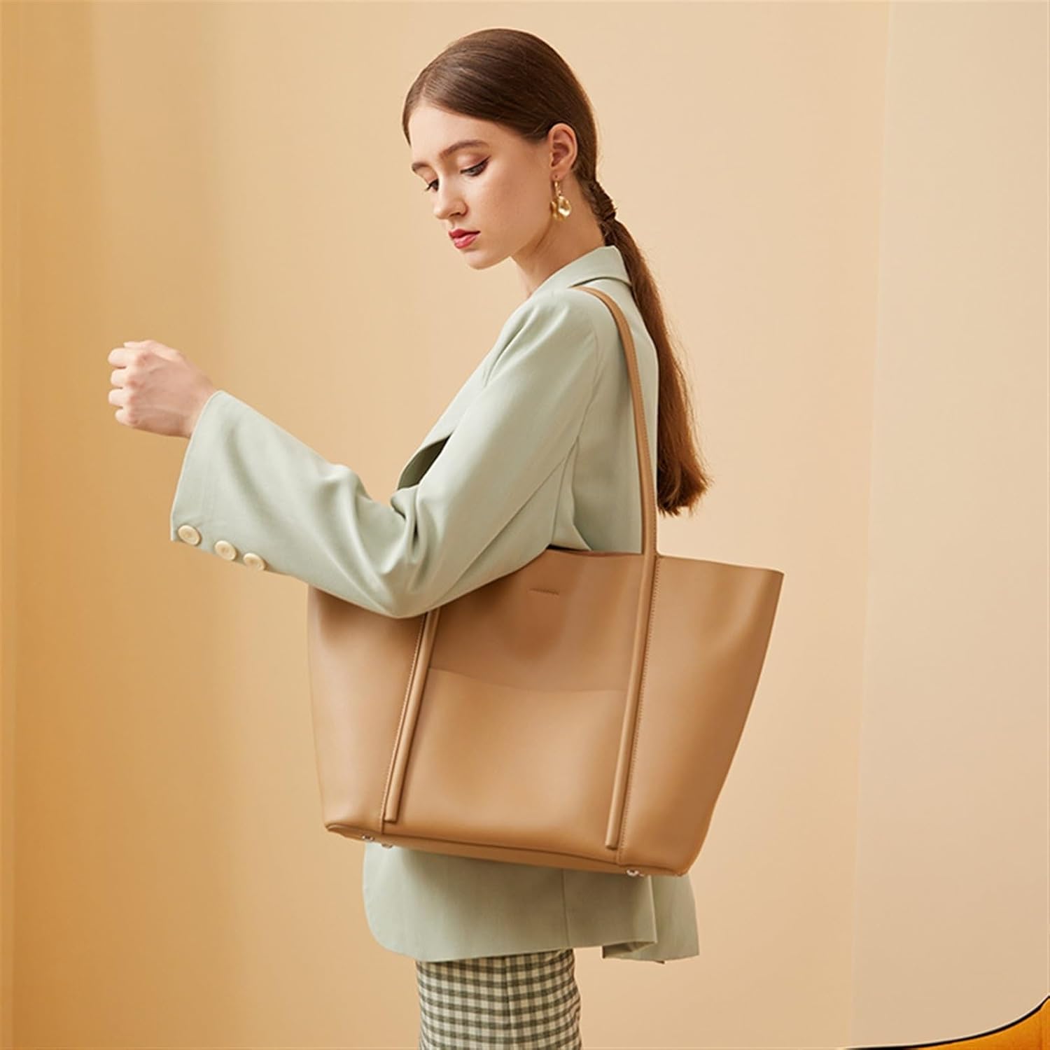 Genuine Leather Women's Bag Tote Bag Summer Handbag Cowhide Commuting Shoulder Bag Women's Large Capacity - Image 2