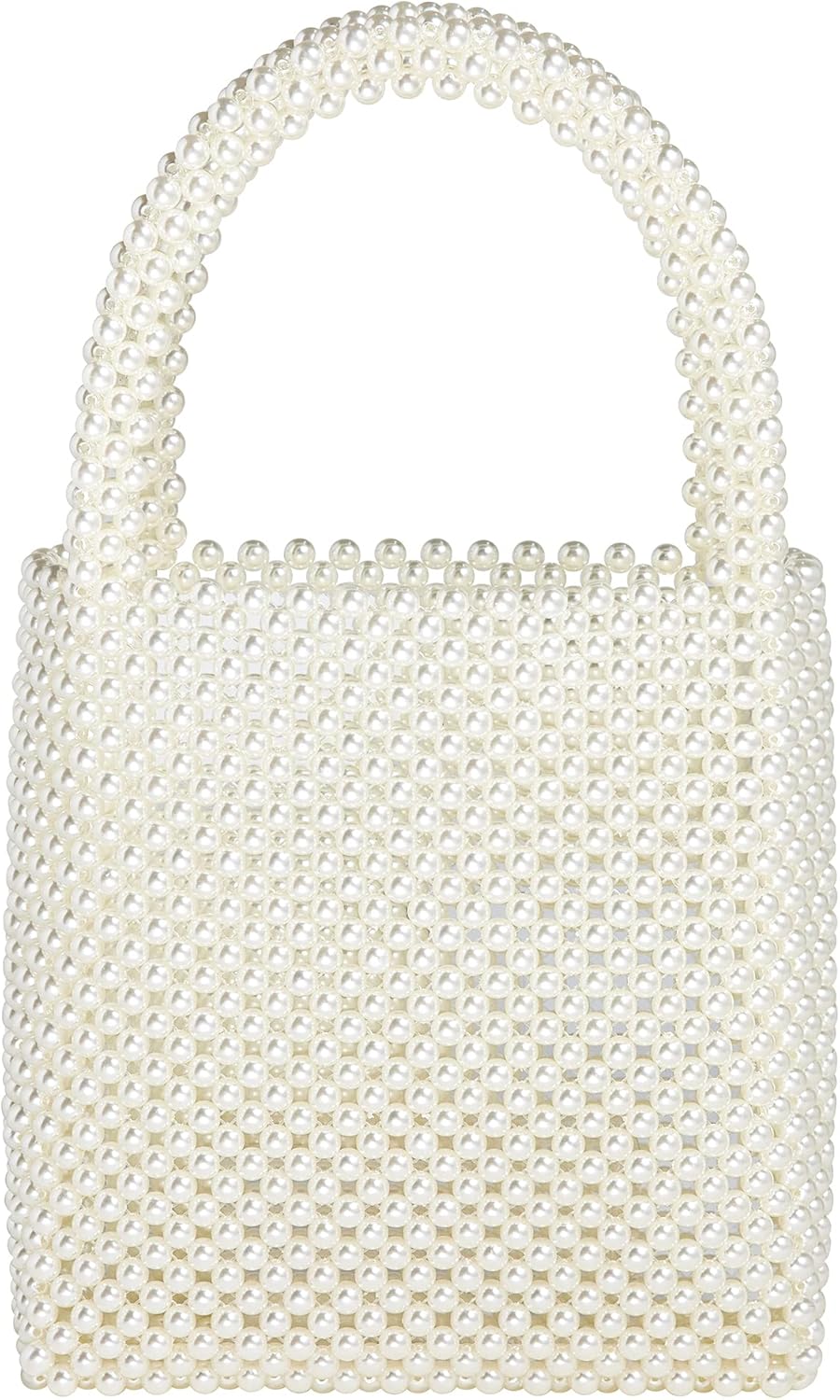 Grandxii Pearl Clutch Purse White Summer Handbag Tote Bag Evening Party Bag With Pearls For Women