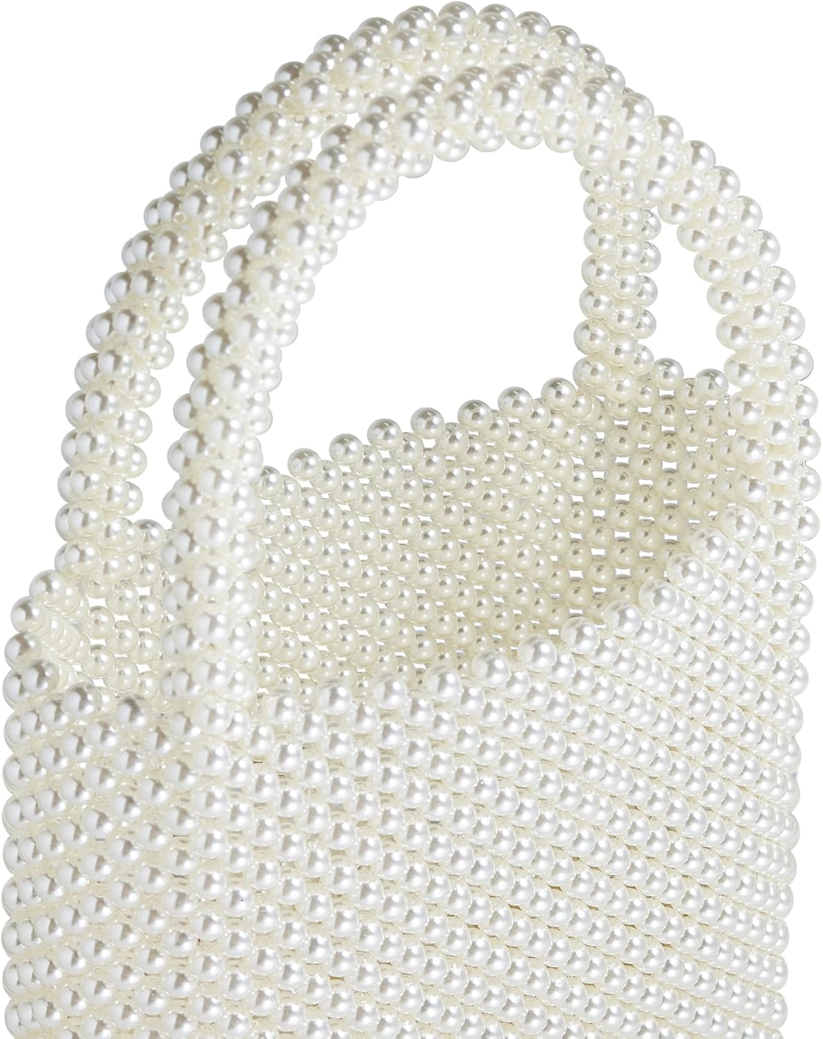Grandxii Pearl Clutch Purse White Summer Handbag Tote Bag Evening Party Bag With Pearls For Women - Image 7