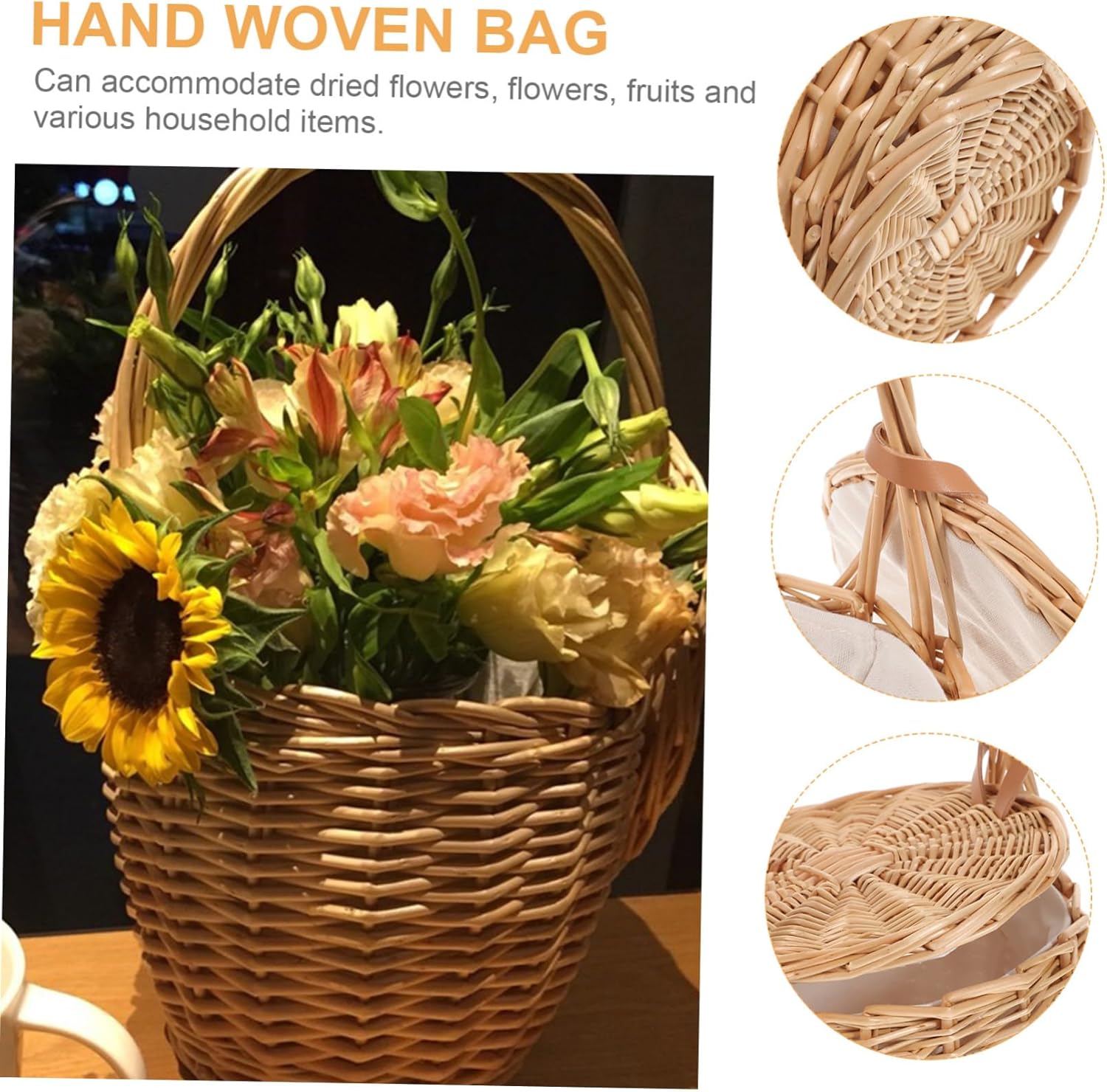 Hand-woven Travel Handbag Fashionable Bohemian Beach Bag for Women Capacity Tote for Parties Shopping and Summer Vacations - Image 4