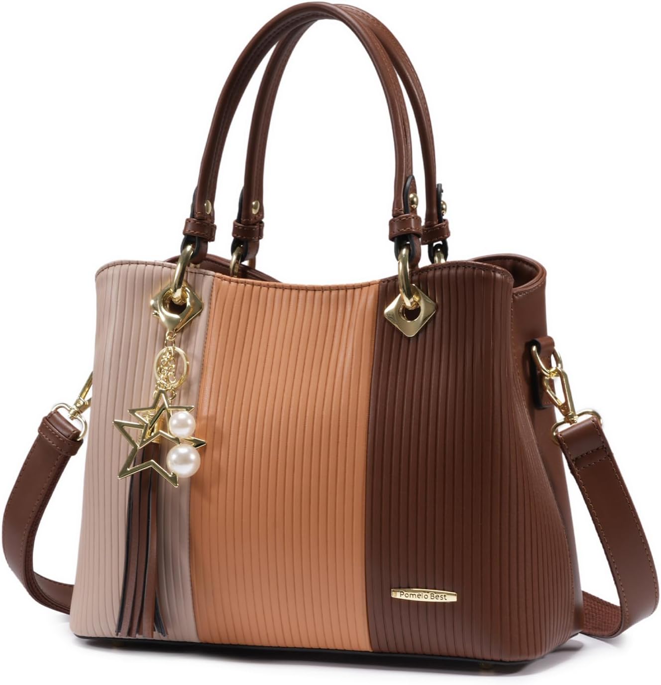 Handbags for Women with Multiple Internal Pockets in Pretty Color Combination, Women's Satchel Handbag - Image 7