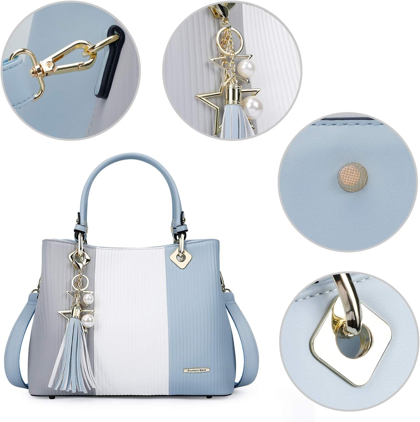 Handbags for Women with Multiple Internal Pockets in Pretty Color Combination, Women's Satchel Handbag - Image 2