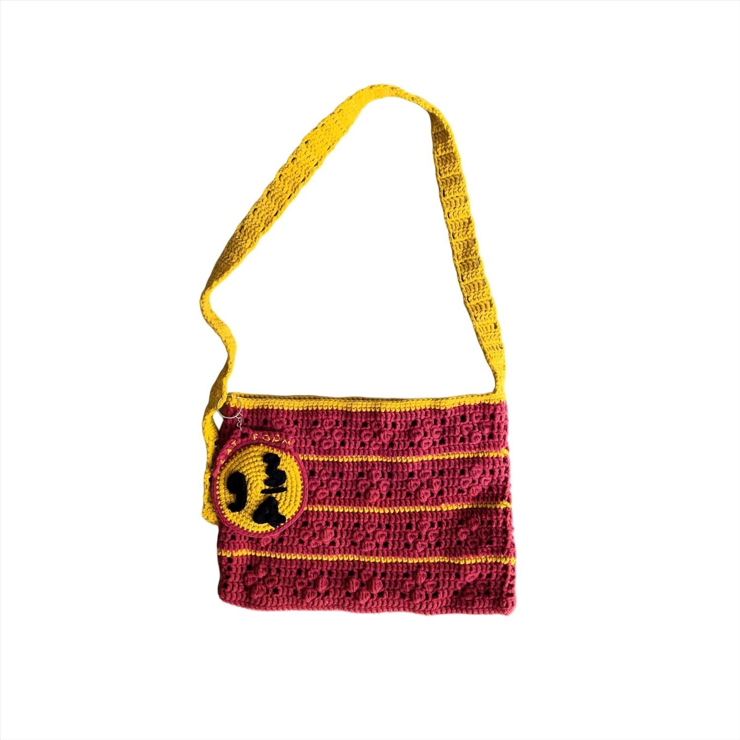 Handmade Crochet Crossbody Bag for Women, Knitted Drawstring Shoulder Purse, Handwoven Woven Tote Bag, Summer Beach Bag