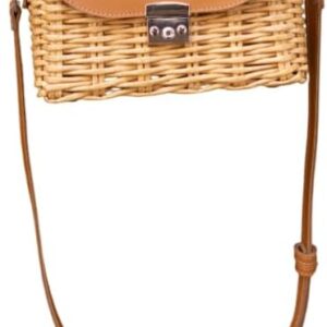 Handmade Luxury Bag, Straw Leather Purse, Fashion Crossbody Tote, Wicker bucket, Summer beach