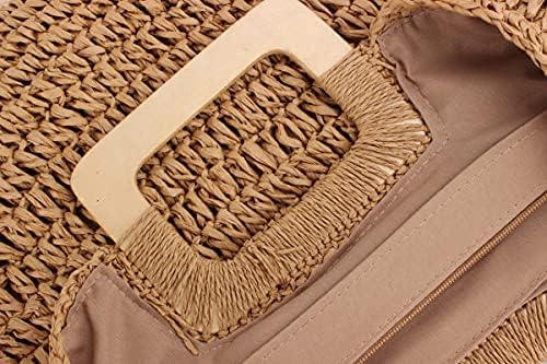 Handmade Straw Beach Bag for Women Summer Woven Large Tote Bag Rattan Handbag Hobo Bohemian Vacation Bags - Image 5