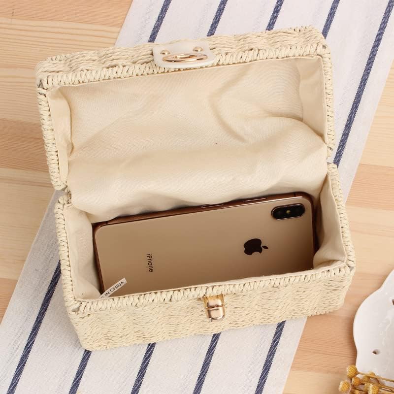Handmade Straw Beach Bag for Women Summer Woven Tote Bag Rattan Handbag Hobo Bohemian Vacation Box Bags - Image 4