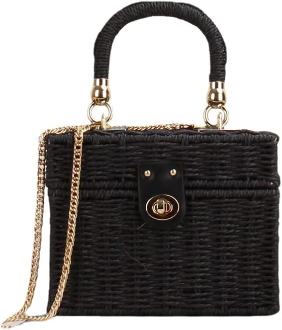 Handmade Straw Beach Bag for Women Summer Woven Tote Bag Rattan Handbag Hobo Bohemian Vacation Box Bags