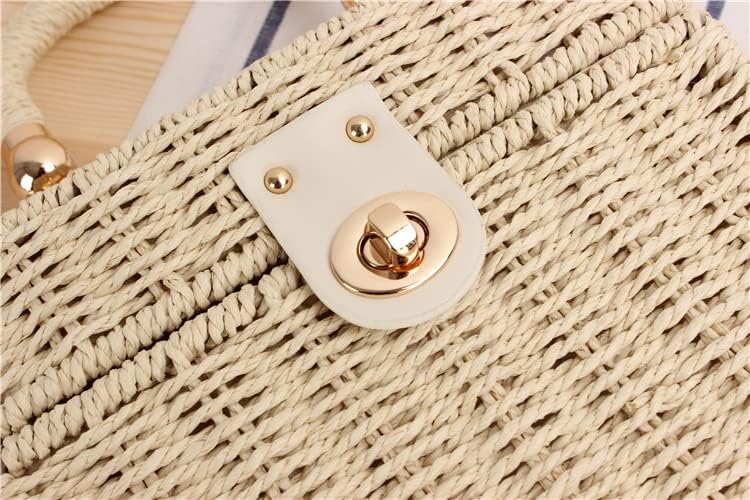 Handmade Straw Beach Bag for Women Summer Woven Tote Bag Rattan Handbag Hobo Bohemian Vacation Box Bags - Image 8