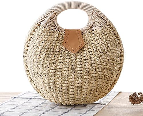 Handmade Straw Beach Bag for Women Summer Woven Tote Bag Rattan Handbag Hobo Bohemian Vacation Shell Box Bags - Image 2