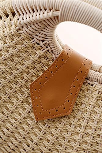 Handmade Straw Beach Bag for Women Summer Woven Tote Bag Rattan Handbag Hobo Bohemian Vacation Shell Box Bags - Image 3