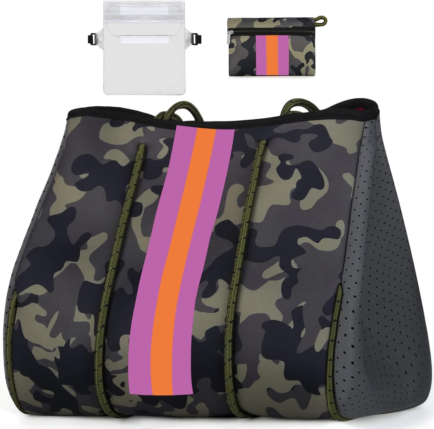 IBFUN Neoprene Bag, Large Multipurpose Beach Bag Neoprene Tote Bag with Inner Pocket for Women\/Pool - Image 18