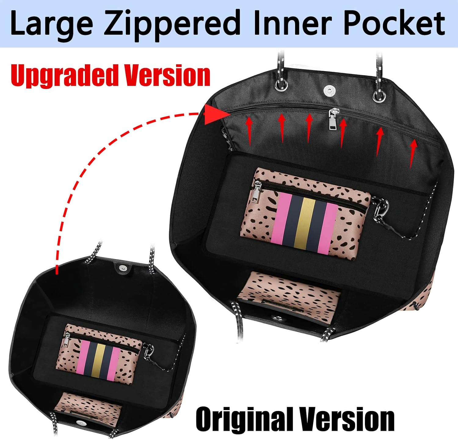 IBFUN Neoprene Bag, Large Multipurpose Beach Bag Neoprene Tote Bag with Inner Pocket for Women\/Pool - Image 2