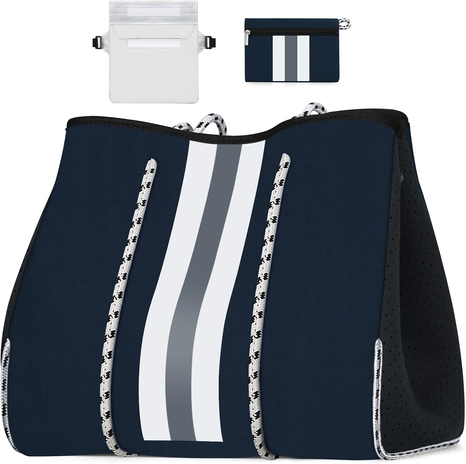 IBFUN Neoprene Bag, Large Multipurpose Beach Bag Neoprene Tote Bag with Inner Pocket for Women\/Pool - Image 8