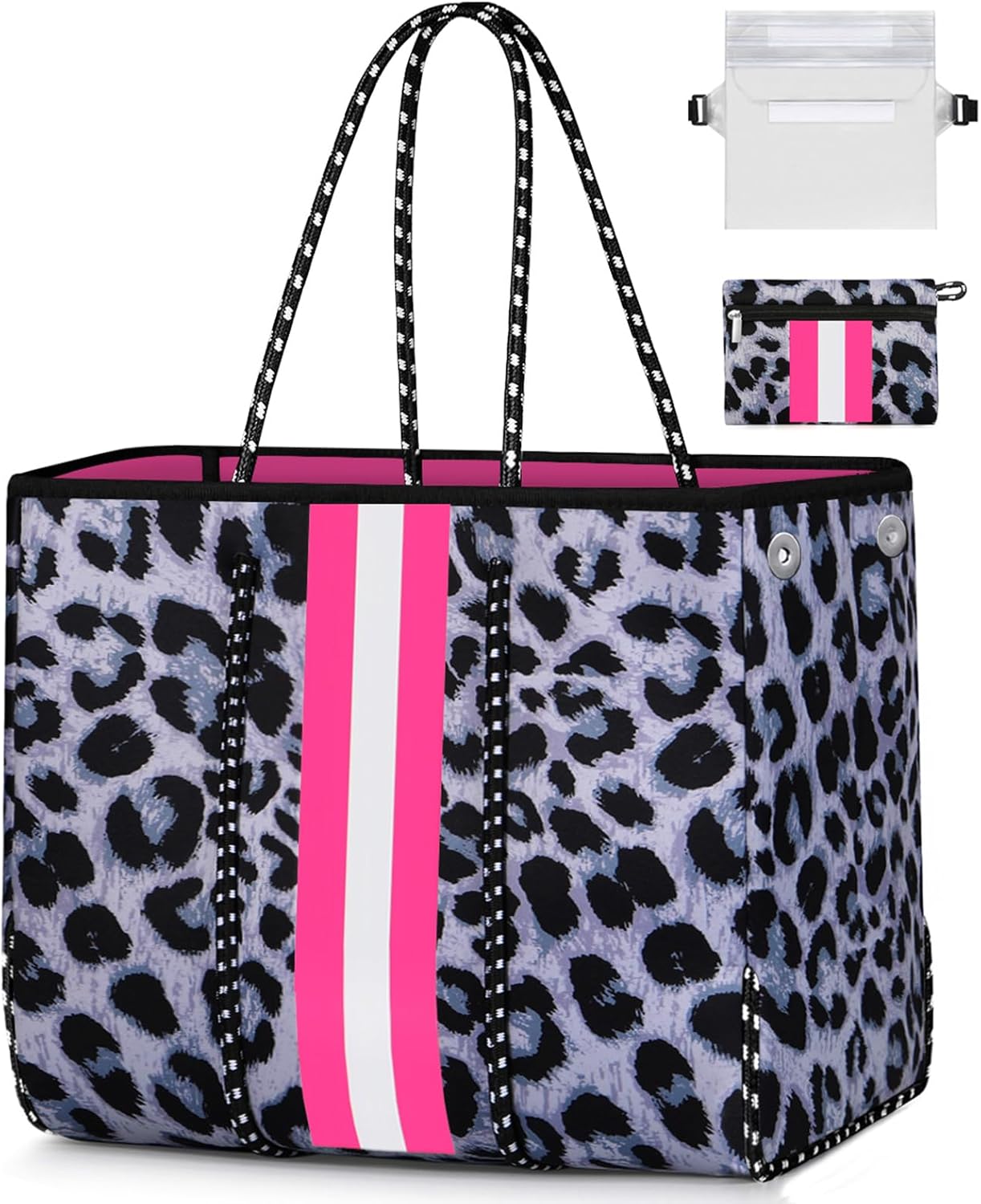 IBFUN Neoprene Bag, Large Multipurpose Beach Bag Neoprene Tote Bag with Inner Pocket for Women\/Pool - Image 21