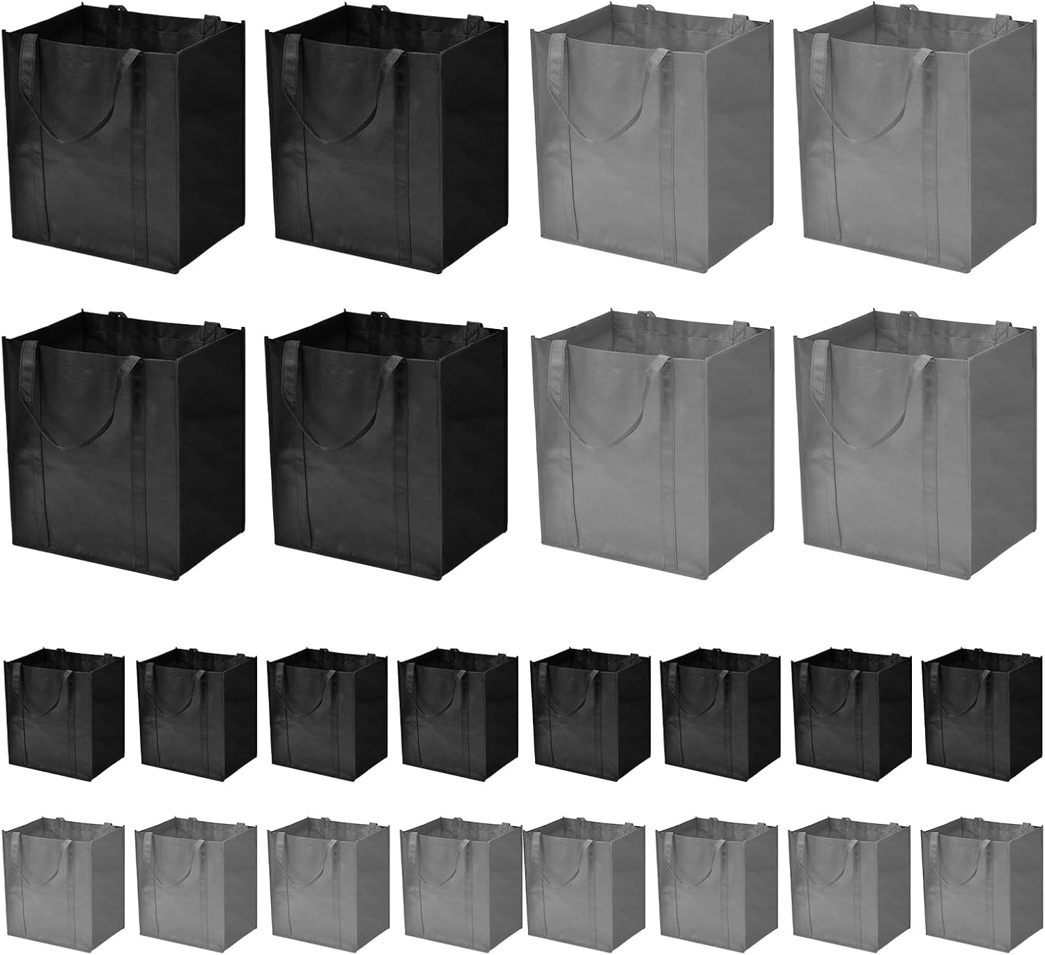 JERIA 24-Pack Reusable Grocery Bags,Large Washable Foldable Shopping Bags,Heavy Duty Tote Bags with Reinforced Handles - Image 8