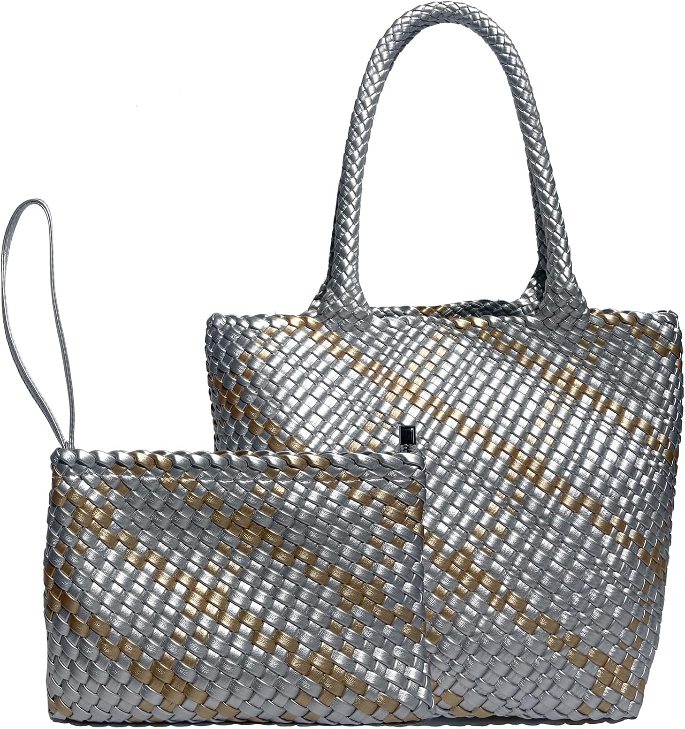 JINMANXUE Fashion Woven Bag Shopper Bag Travel Handbags and Purses Women Tote Bag Large Capacity Shoulder Bags - Image 11