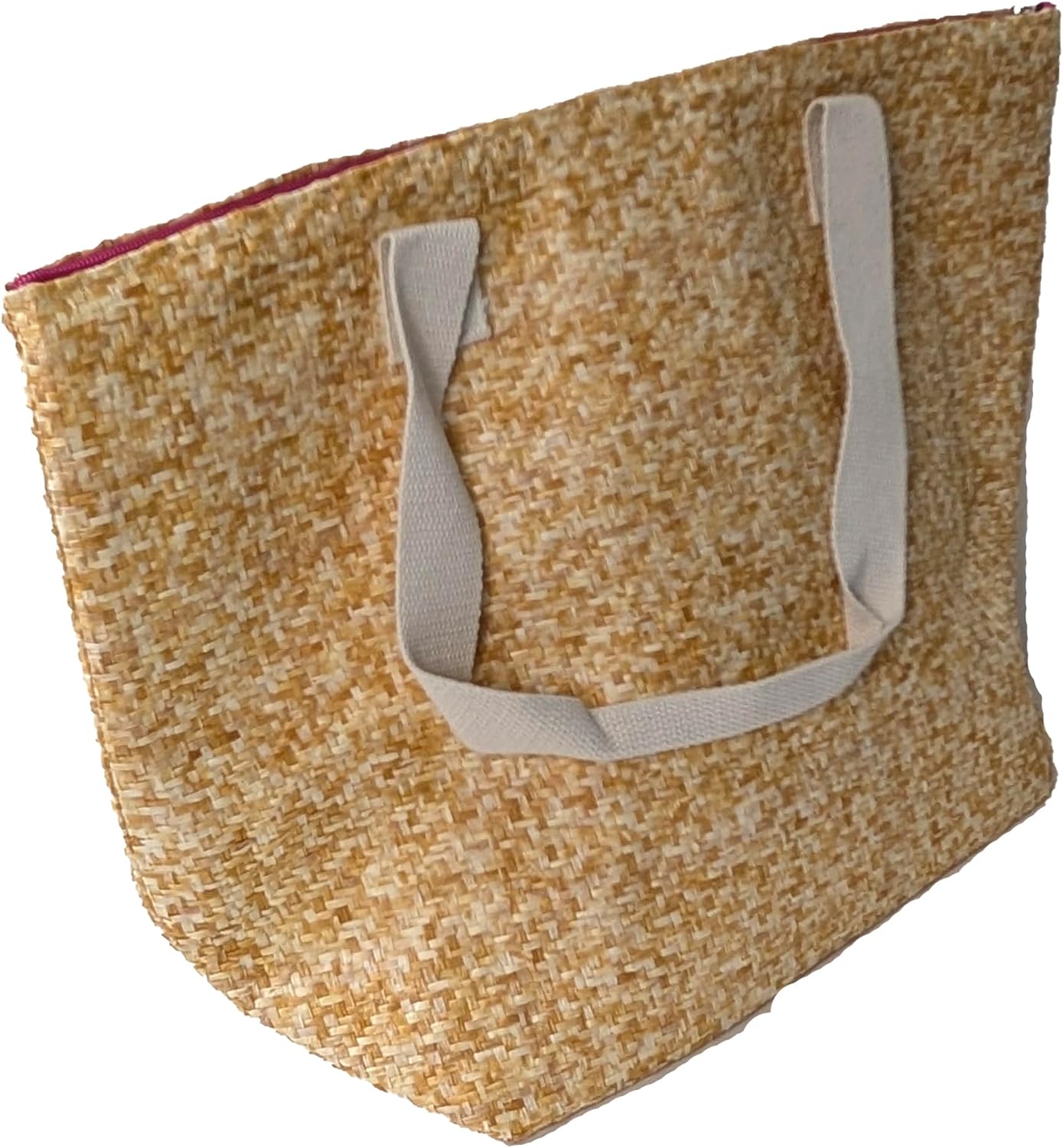 Large Insulated Beach Tote Bag with Metallic Text Phrases & Tassels - Fun Summer Cooler Bag, Natural/Black - Going Coastal Style - Image 3