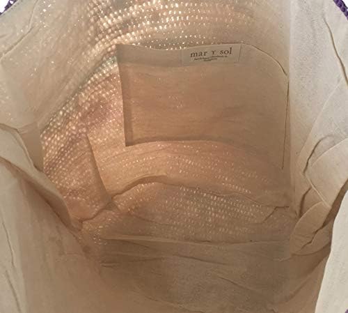 MAR Y SOL Amelie Hearts Crocheted Raffia Straw Carryall Tote Bag - Image 3