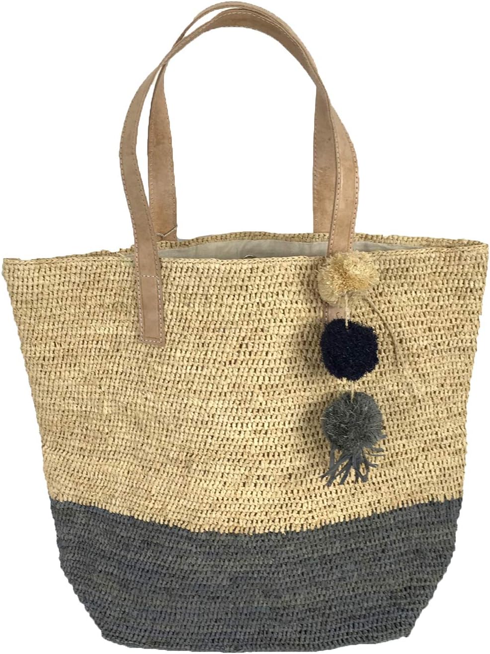MAR Y SOL Montauk Crocheted Raffia Colorblock Tote Bag - Image 4