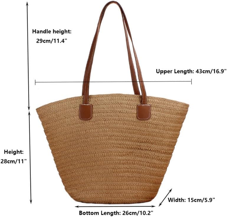 MOISTRI Straw Beach Bag Woven Buckets Totes Handbag Large Capacity Shoulder Bag Tote Bag Women Summer Handbag Casual Holiday - Image 2