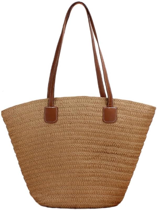 MOISTRI Straw Beach Bag Woven Buckets Totes Handbag Large Capacity Shoulder Bag Tote Bag Women Summer Handbag Casual Holiday