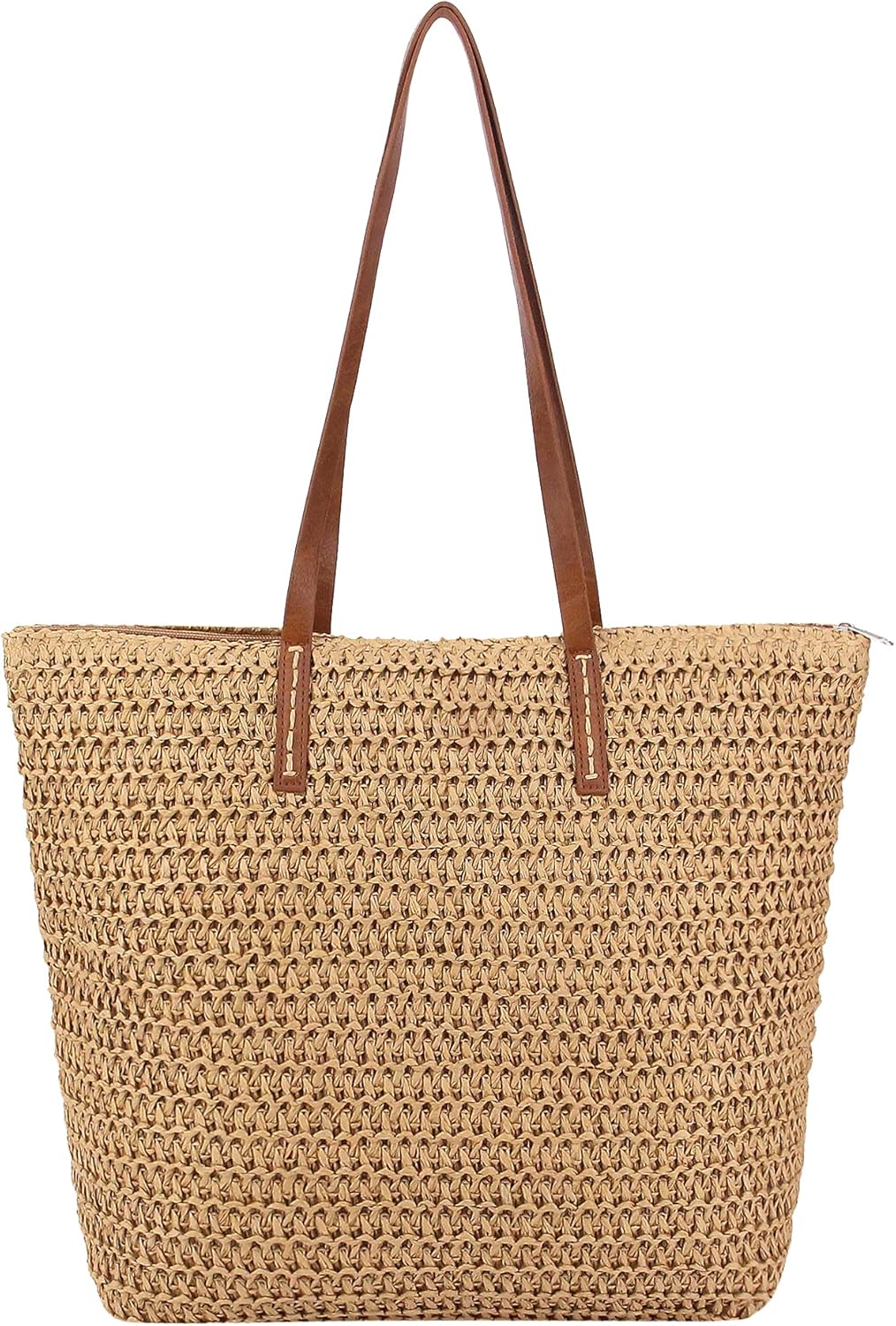 Naimo Women Straw Beach Shoulder Bag Woven Tote Handbag Large Handmade Weaving Summer Casual Hobo Bag - Image 12