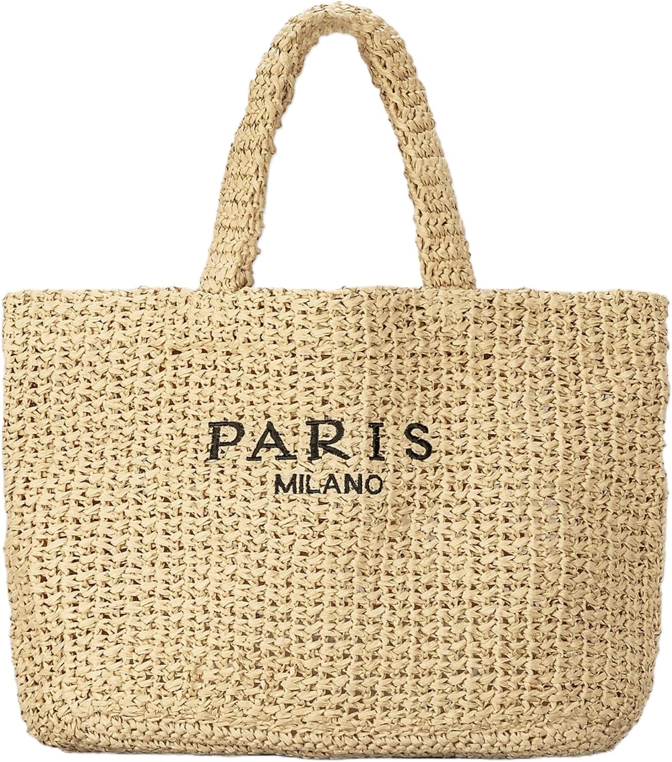 POAPRRD Large Straw Tote Bag Summer Straw Purse for Women Vacation Raffia Woven Beach Bags Handbag