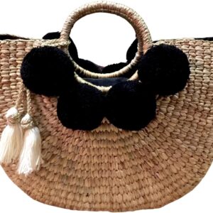 Pom Pom Straw Bag, Pom Pom Straw Bags for Women, Straw Basket Bag,Straw Basket Tote Bag,Beach Basket Bag,Pom Pom Straw Beach Bag,Basket Bag,Straw Bag,Straw Tote Beach Bag,Summer Straw Bag,Straw Tote