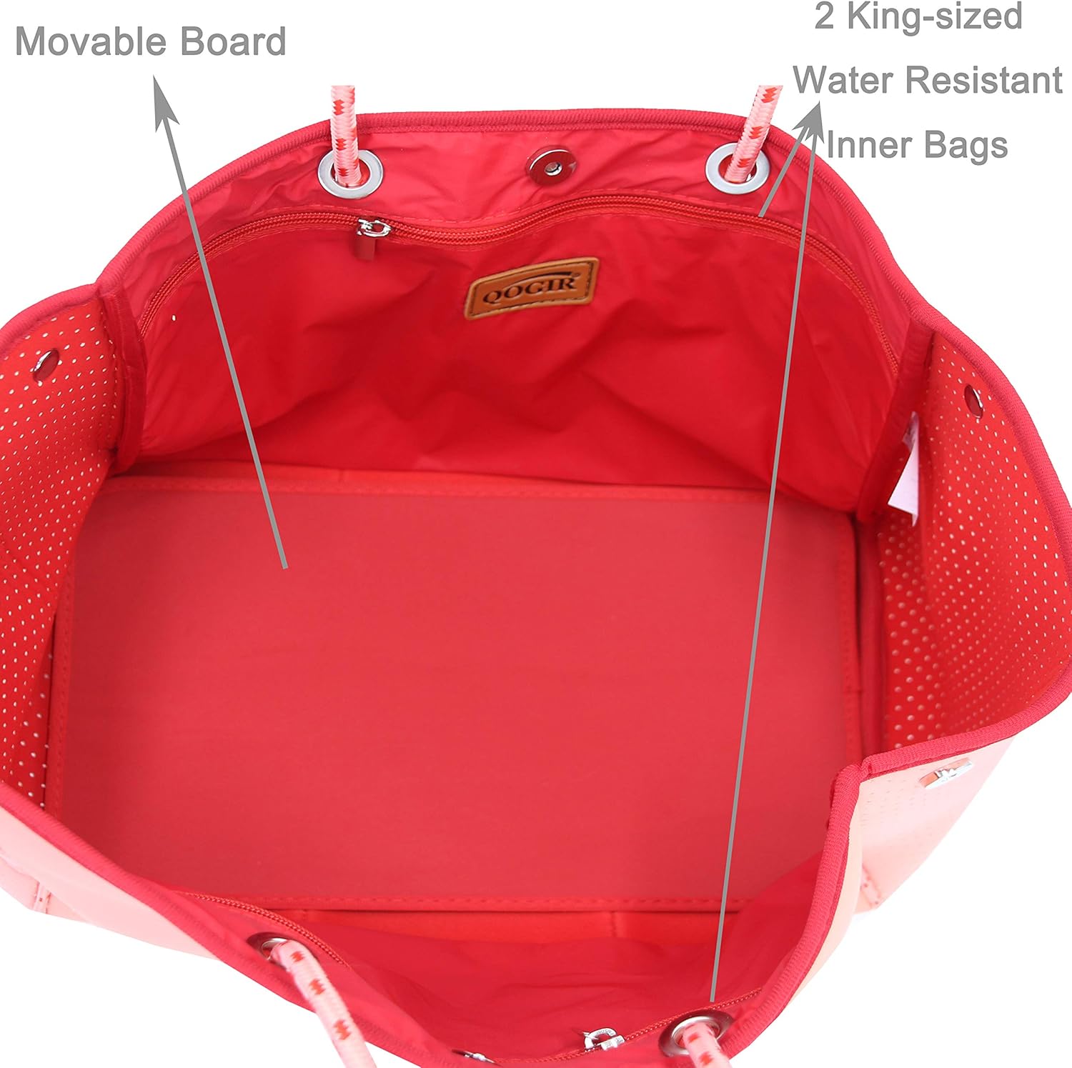 QOGiR Neoprene Multipurpose Beach Bag Tote with Inner Zipper Pocket \u2026 \u2026 \u2026 \u2026 - Image 4