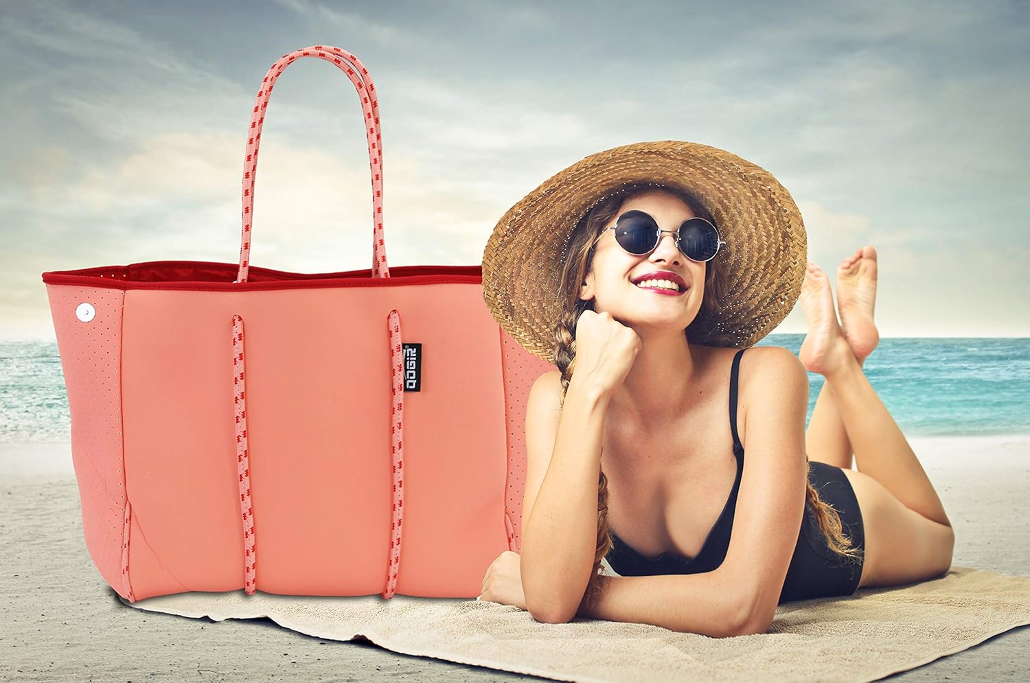 QOGiR Neoprene Multipurpose Beach Bag Tote with Inner Zipper Pocket \u2026 \u2026 \u2026 \u2026 - Image 6