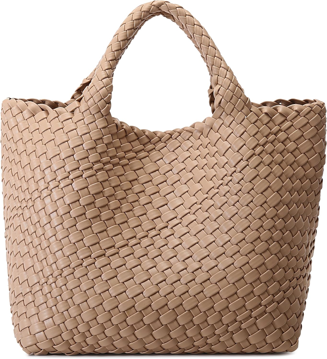 Queenoris Woven Bag for Women, Vegan Leather Tote Bag Large Summer Beach Travel Handbag and Purse Retro Handmade Shoulder Bag - Image 27