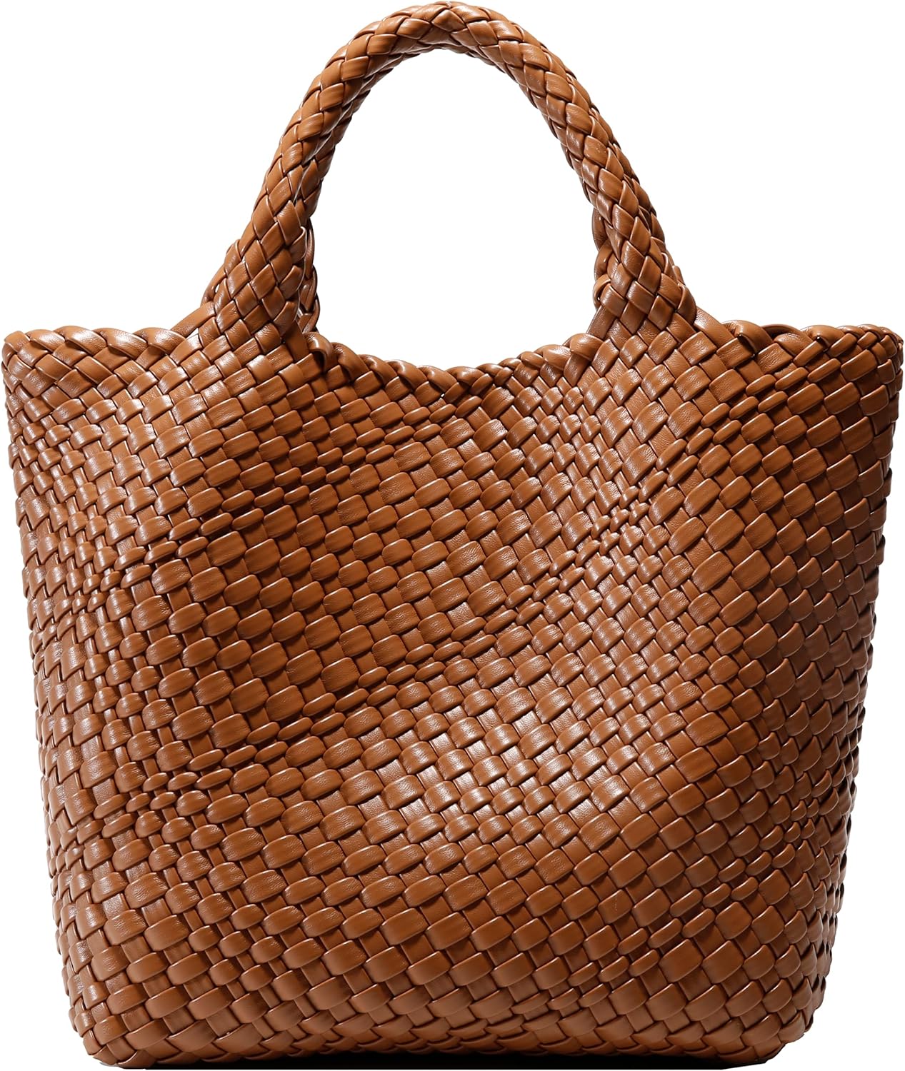 Queenoris Woven Bag for Women, Vegan Leather Tote Bag Large Summer Beach Travel Handbag and Purse Retro Handmade Shoulder Bag - Image 7