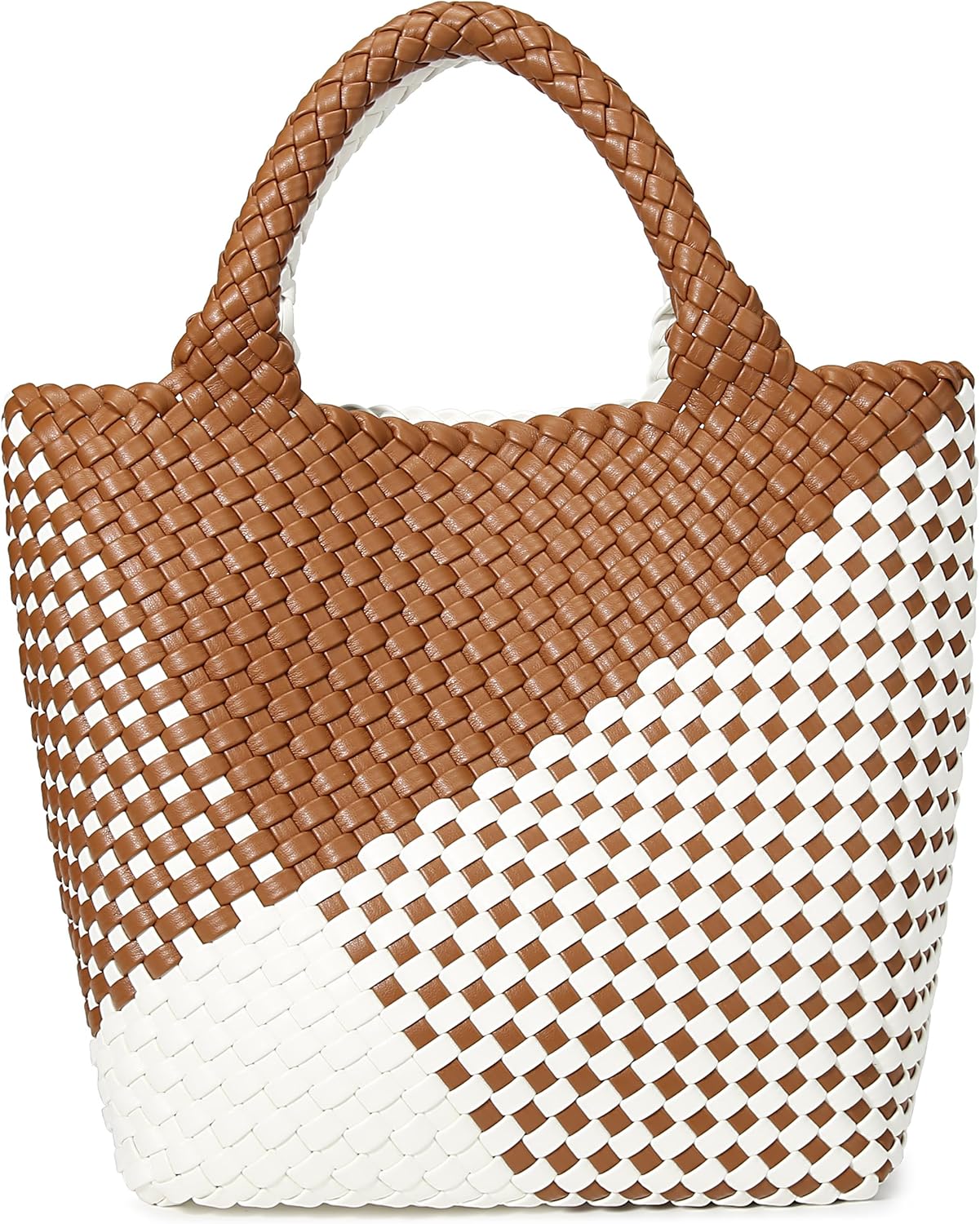 Queenoris Woven Bag for Women, Vegan Leather Tote Bag Large Summer Beach Travel Handbag and Purse Retro Handmade Shoulder Bag - Image 15