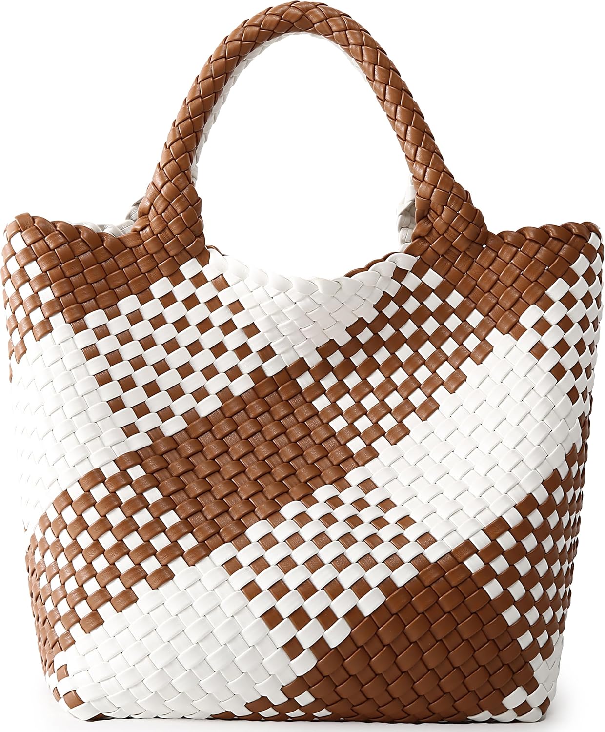 Queenoris Woven Bag for Women, Vegan Leather Tote Bag Large Summer Beach Travel Handbag and Purse Retro Handmade Shoulder Bag - Image 30