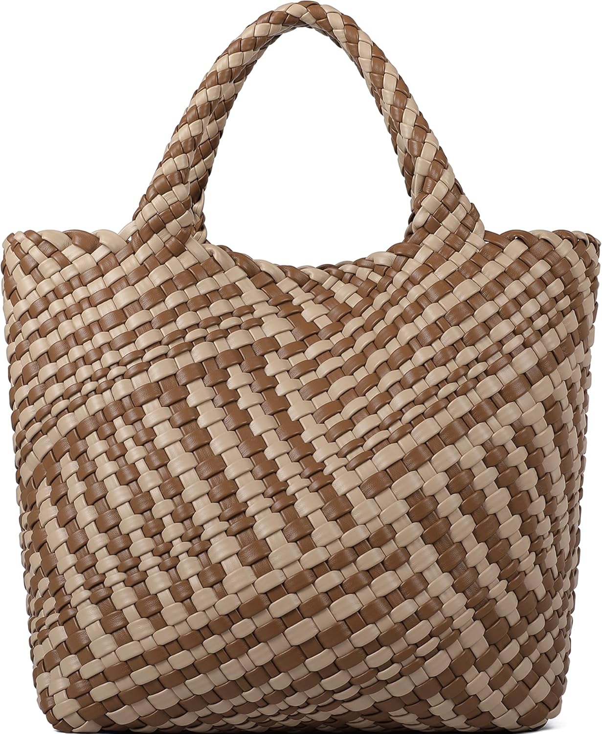 Queenoris Woven Bag for Women, Vegan Leather Tote Bag Large Summer Beach Travel Handbag and Purse Retro Handmade Shoulder Bag - Image 20